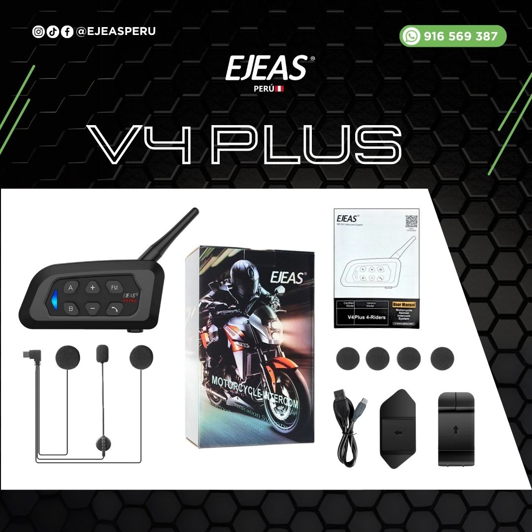 V4PLUS Intercomunicador bluetooth para casco - Imagen 3